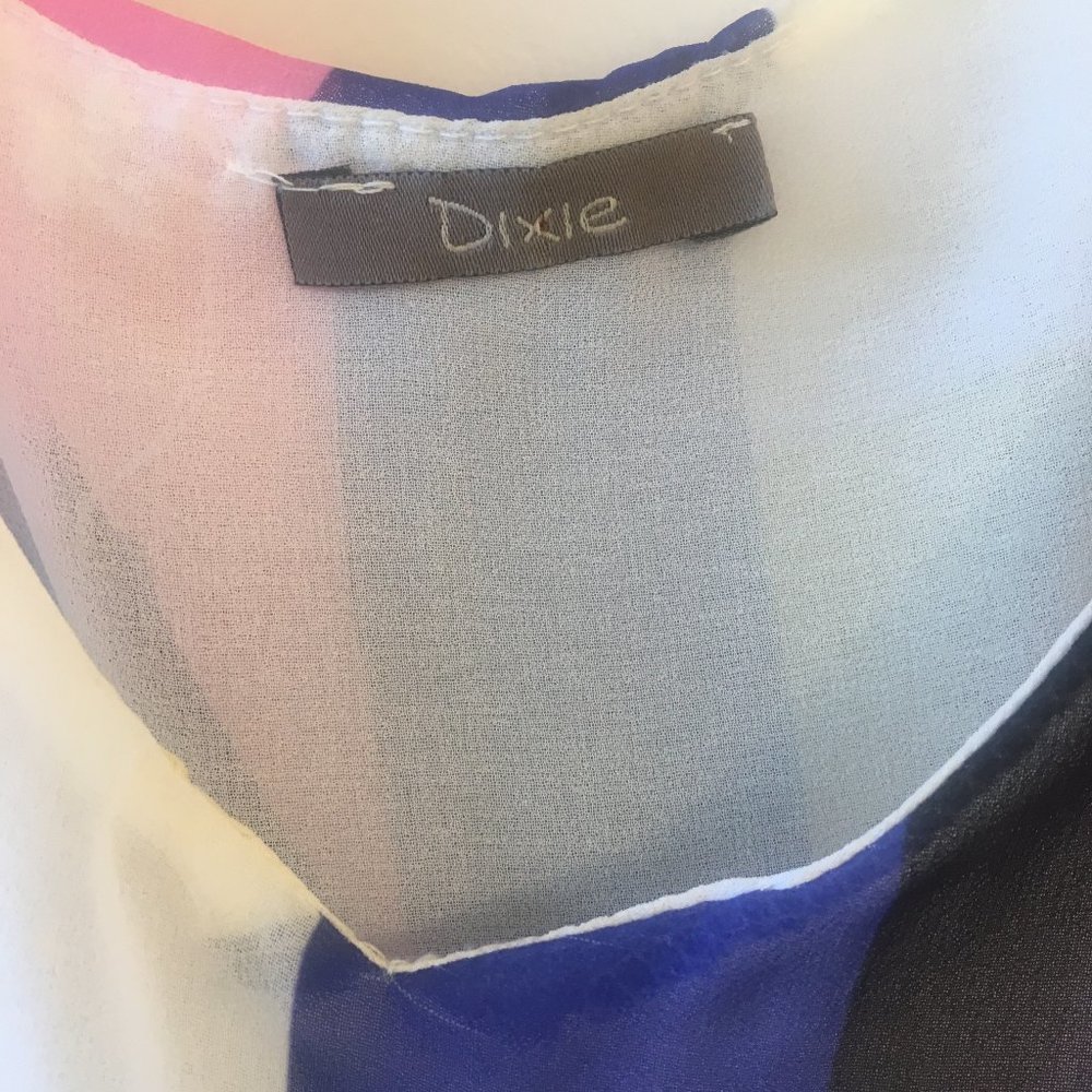 Sheer-Look Abstract-Multi-Color Print Dress - image 3